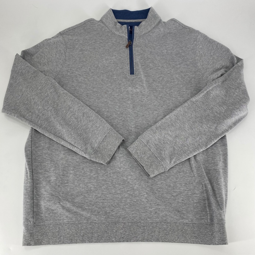 Johnnie O‎ Mens Gray Quarter Zip Pullover Sweatshirt XLarge